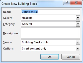 microsoft word building block gallery content control