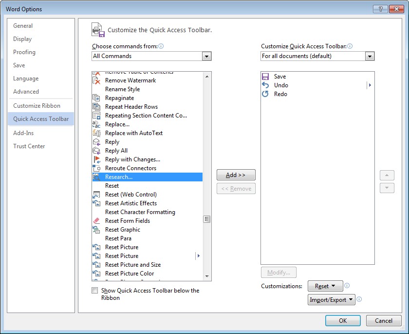 Word Workspace - Microsoft Word 2013 Basics - ULibraries Research