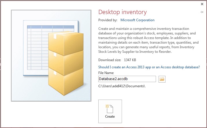 inventory database template