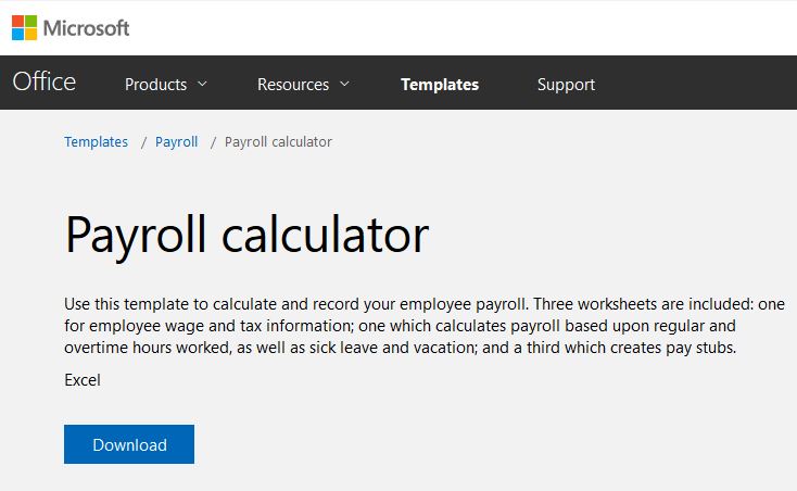 payroll calculator excel template