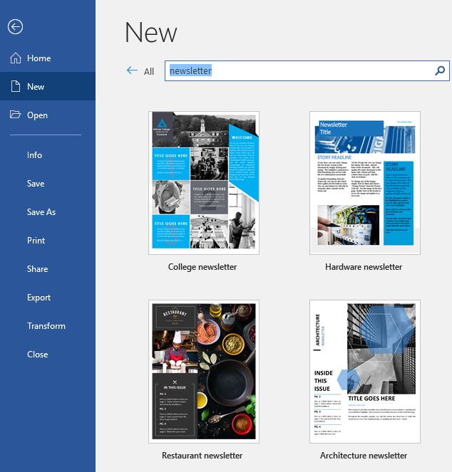 what are the best templates for newsletter for microsoft work mac